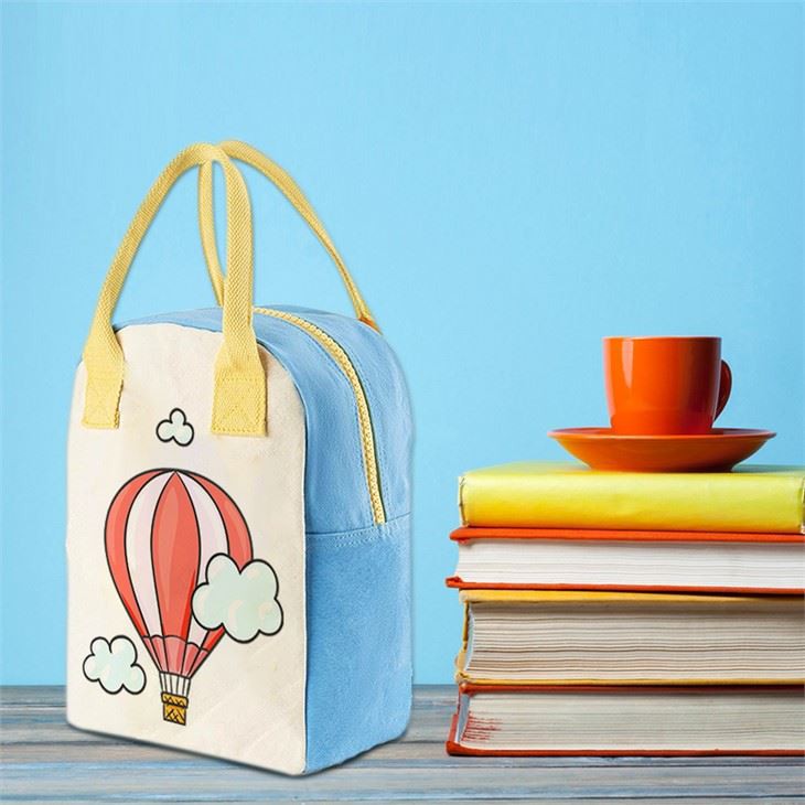 Cotton Zipper Lunch Bag