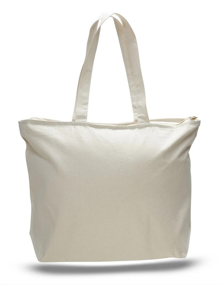 Heavy Duty Canvas Zipper Tote Bag