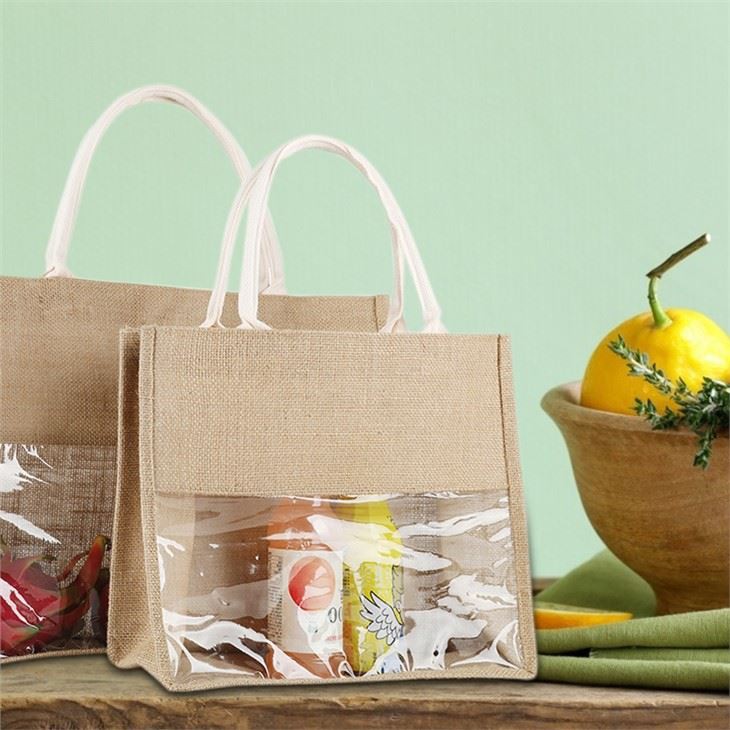 100% Natural Jute Bag With Window