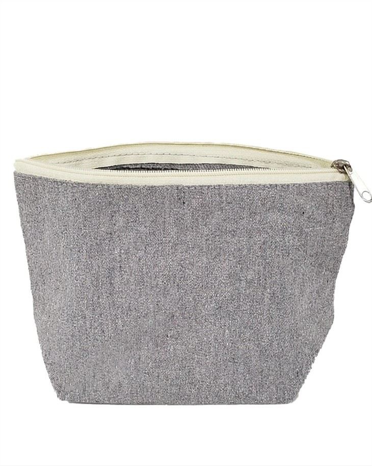 Recycled Canvas Flat Zipper Pouch